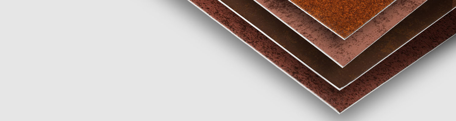 Campioni di laminati in alluminio verniciato della Brown Collection